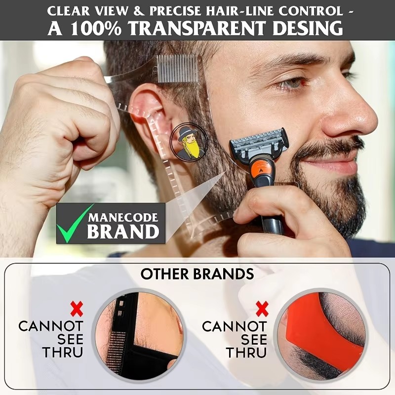 Men'S Grooming Makeup - 1개/2개/3개 플라스틱 남성용 수염 빗, 콧수염